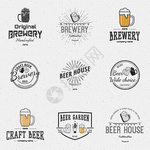 任何用途的啤酒徽章标志和标签标志模板和啤酒屋酒吧酒馆酿造啤酒厂小酒馆餐背景图片