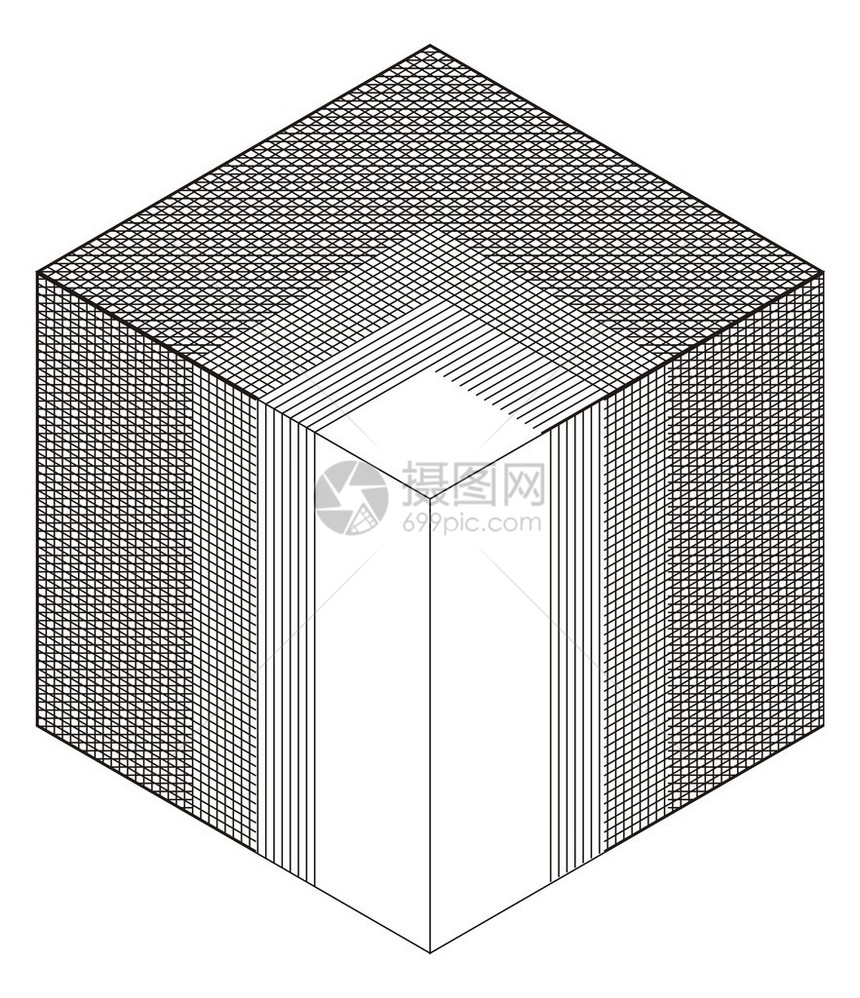 原始几何模拟阴影细线的体积图片
