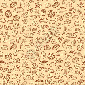 手工绘制的面包店图片