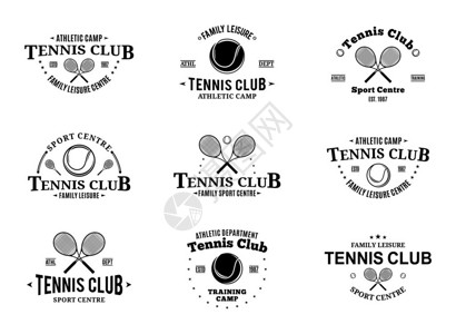 网球俱乐部标志标签图图片