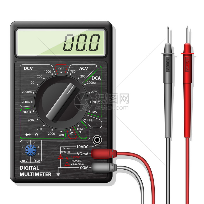 数字万用表符号矢量图图片