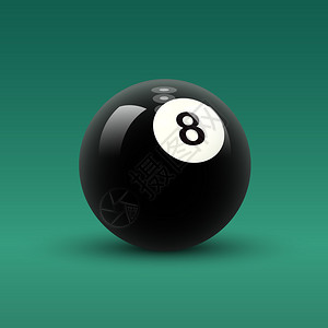 Billiard球向量孤立的固色黑圆锥形球图片