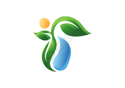 植物自然叶树徽标卫生人员象征符号图片