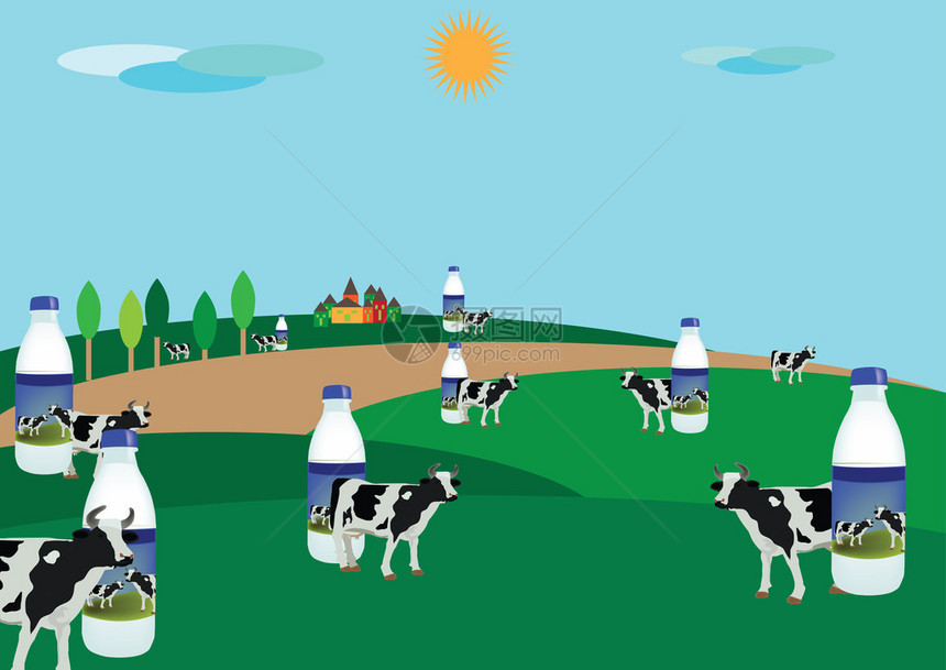 绿色农村生产奶图片