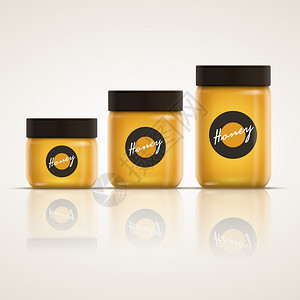 蜂蜜或果酱罐收藏的矢量现实例证黄色是全局色易于编辑CMYK模图片