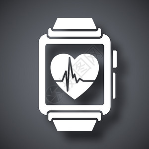 带有健康应用程序图标的智能手表黑图片