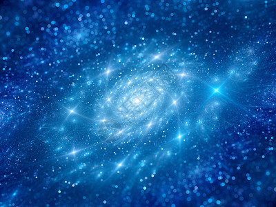 蓝色闪亮的神奇螺旋星系带有颗粒计算机图片