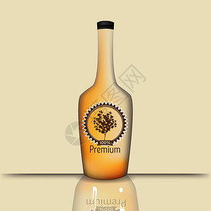 比利茨基充满活力的用于葡萄酒或威士忌商业展示的实事求是的玻璃插画