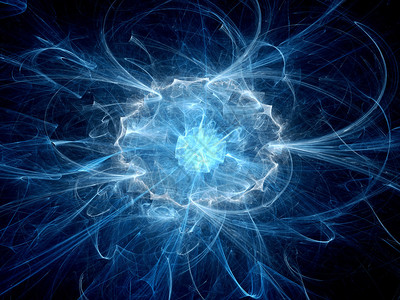 空间的蓝色发光爆炸高能量等离子体球计算机产背景图片