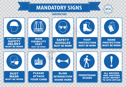强制标志建筑健康工业应用中使用的安全标志图片