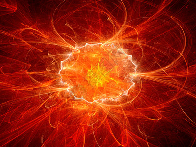 空间的烈火爆炸计算机生成了抽象的图片