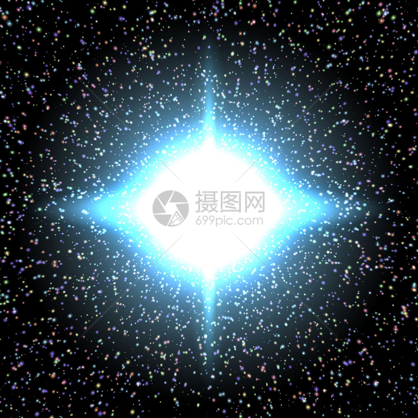 明亮的夜晚背景与星和灯光矢量6图片