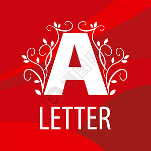 矢量Logo字母A红色背景图片