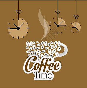 咖啡时间设计矢量说明e图片