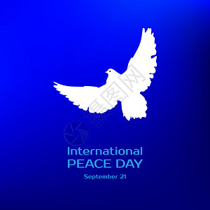 国际和平日带白鸽的矢量贺卡背景图片