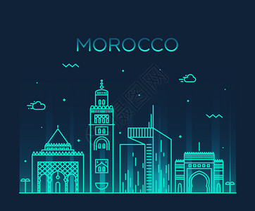 摩洛哥的天空线背景图片