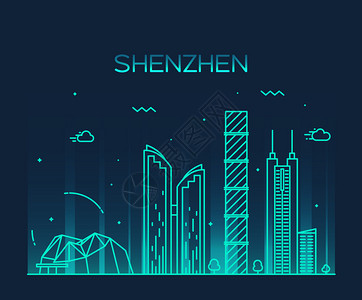 深圳城市科技线条背景图片