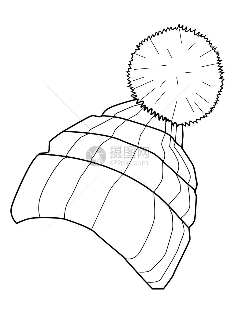 冬帽的轮廓图图片
