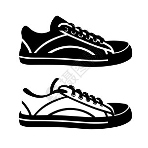 矢量中的标志黑白运动鞋图片