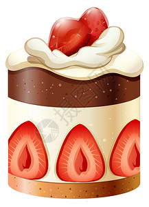 蛋糕配巧克力和草莓插图图片