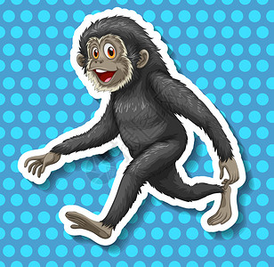 黑猴子和微笑的插图图片