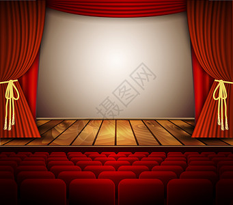 红窗帘的剧院舞台图片