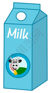 储奶盒圆奶框插画