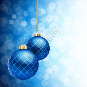 蓝色散焦的圣诞背景图片
