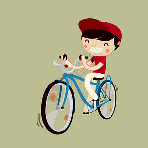 男孩骑自行车有趣的图片