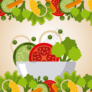 素食菜单设计矢量插图e图片