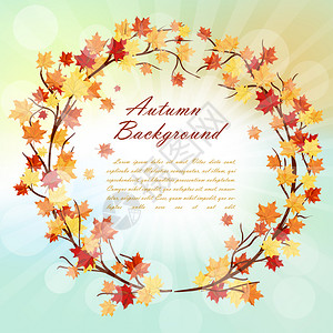 秋天框架含落叶矢背景图片