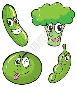 绿色新鲜蔬菜集图图片