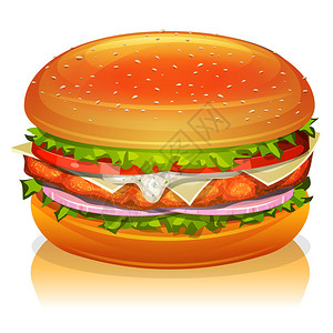 以番茄红洋葱沙拉叶奶酪酱汁白肉煎炸牛排和面包为标志的开胃卡通快图片