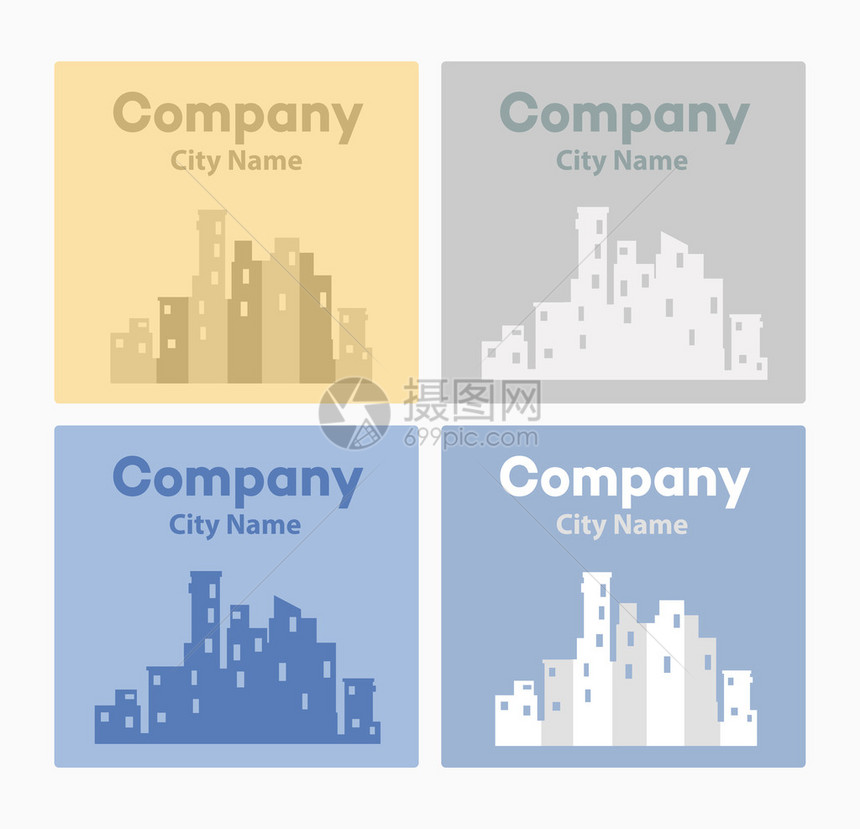 城市房地产网站房地产代理机构的标志设计图片