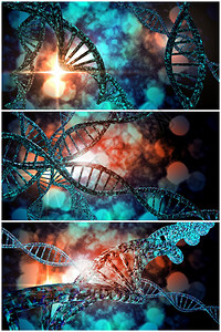 DNA链条拼贴图片