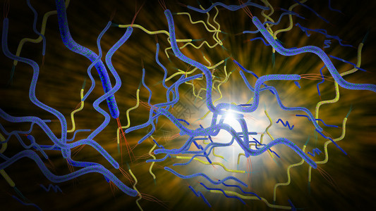 洛普特里乔3D计算机生成的显微镜紧闭卷状设计图片
