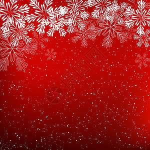 红色背景上闪亮的装饰雪花背景图片