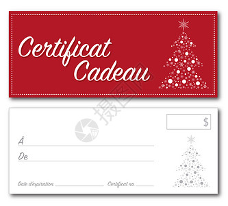 法文礼品证书的圣诞节设计矢量前和背字体大纲背景图片