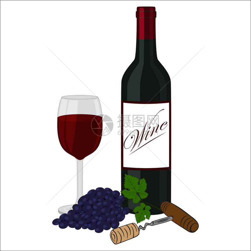 葡萄酒海报用玻璃瓶图片