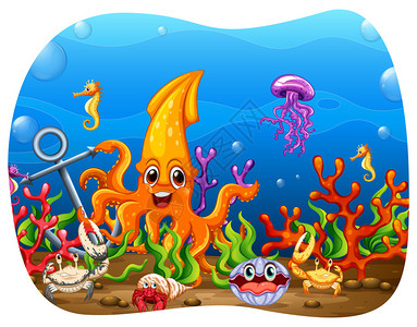 水下海洋动物图示图片