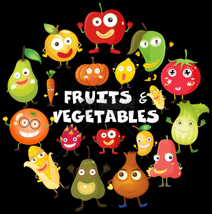 不同种类的水果和蔬菜图片