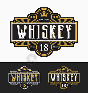 复古框架标签设计适用于威士忌和葡萄酒标签餐厅啤酒图片
