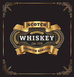 复古框架标签设计适用于威士忌和葡萄酒标签餐厅横幅啤酒图片