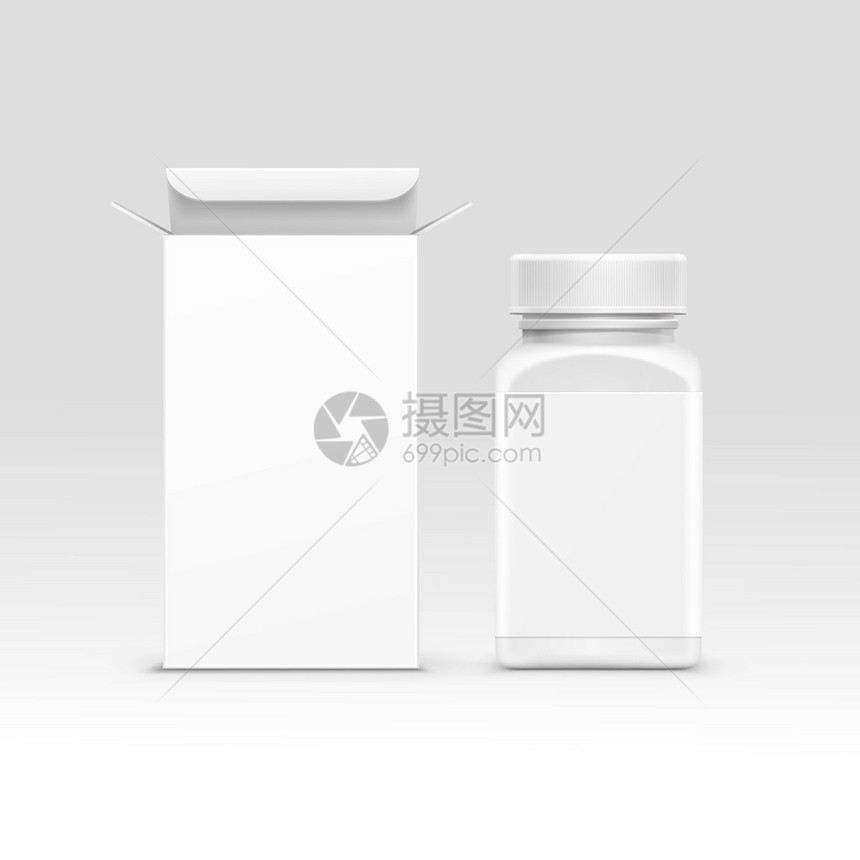 药箱医疗包装纸箱和塑料瓶装图片