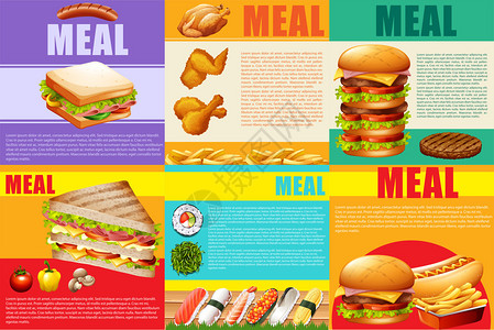 健康食品和快餐插图人口统计健图片