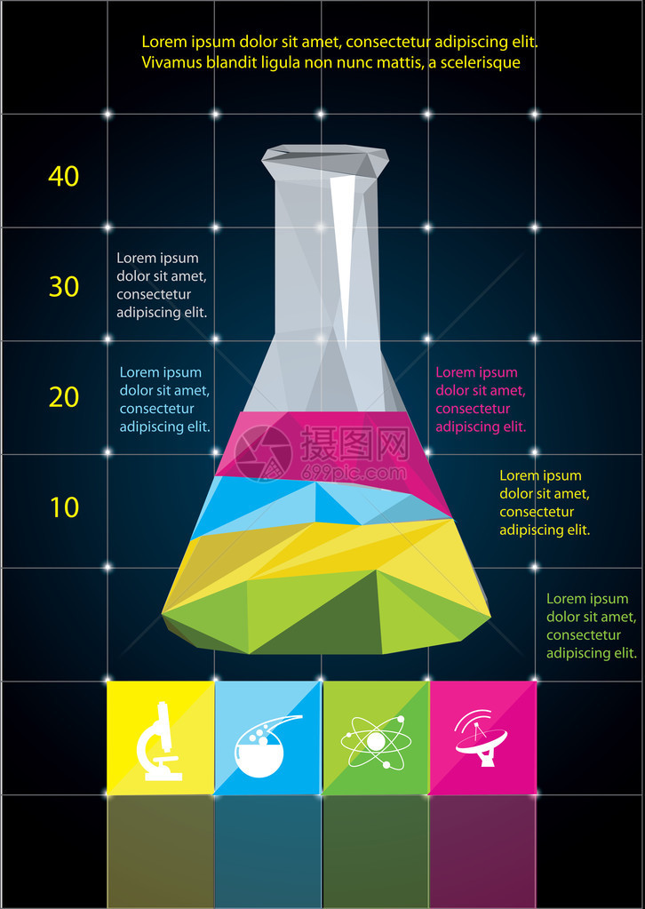 带有图标的抽象科学花瓶几何多边图片