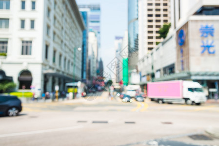 抽象模糊香港城市背景图片