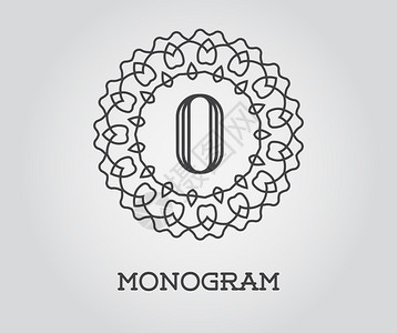 配有字母O矢量说明高精度质量的Montographi图片