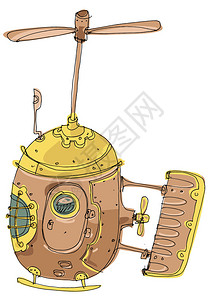 蒸汽朋克飞行机卡通图片