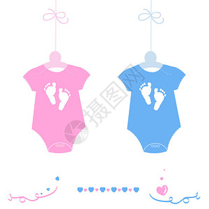 双生男女儿童有脚的婴儿身体打印抵图片
